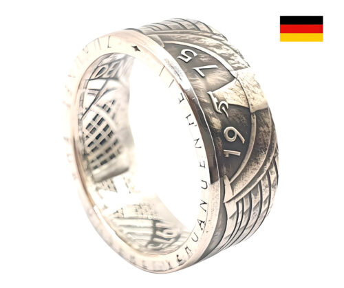 Silberring aus einer originalen 5-DM-Münze von 1975