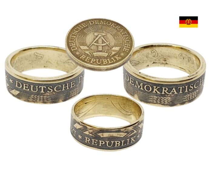 Erinnerung an die DDR: Ostalgie Münzring aus original 20 Pfennig Münze