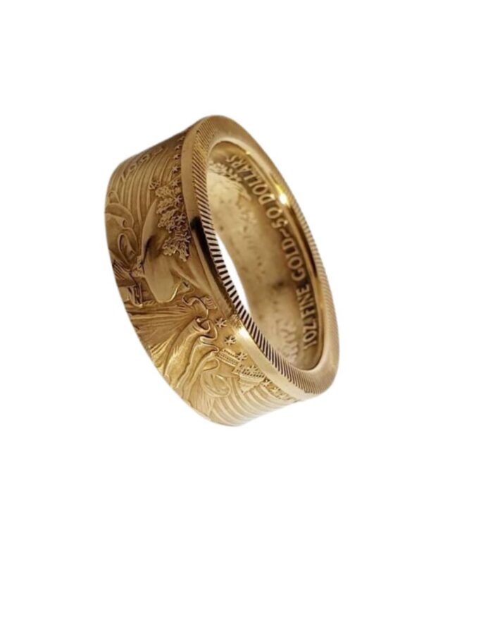 Goldring aus American Eagle Goldmünze 22 K Gold (91,66% Feingoldanteil