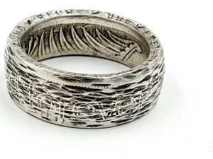 "Ring aus 5 DM Silbermünze mit Gravur außen"<br>wurde zur Wunschliste hinzugefügt