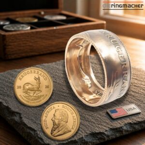 "Krügerrand Goldring 1 oz | Handgefertigter Münzring aus 22K Gold"<br>wurde zur Wunschliste hinzugefügt