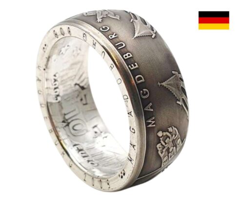 Münzring 10 Euro Magdeburg Silber 925er personalisierbar