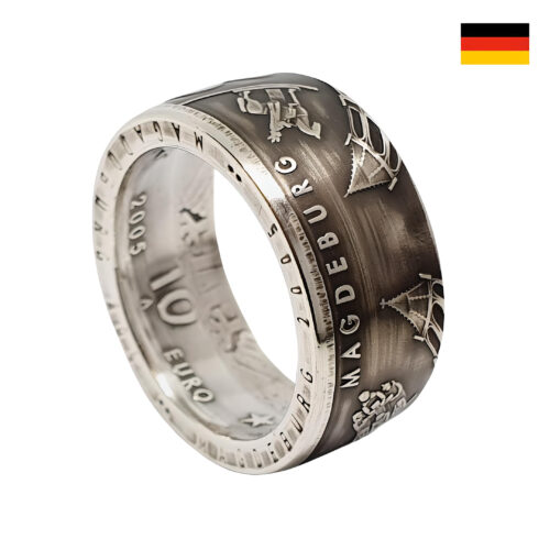 Münzring 10 Euro Magdeburg Silber 925er personalisierbar