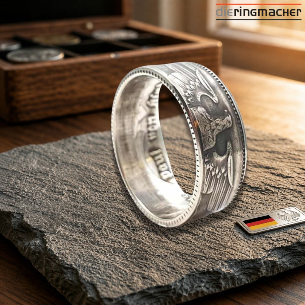 Münzring 5 Reichsmark Silber | Handgefertigter Vintage Silberring