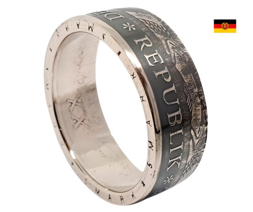 Personalisierter Ostalgie-Ring aus 5 Mark DDR Münze