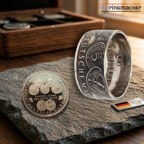 Münzring Silber 1998 zum 50. Jubiläum der deutschen Mark