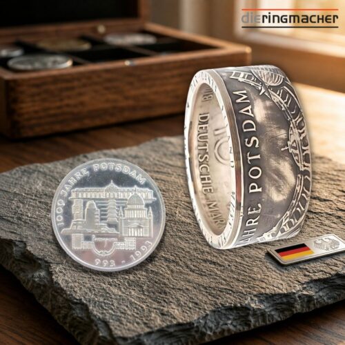 Münzring 1000 Jahre Potsdam – Handgefertigt aus originaler 10-DM-Gedenkmünze