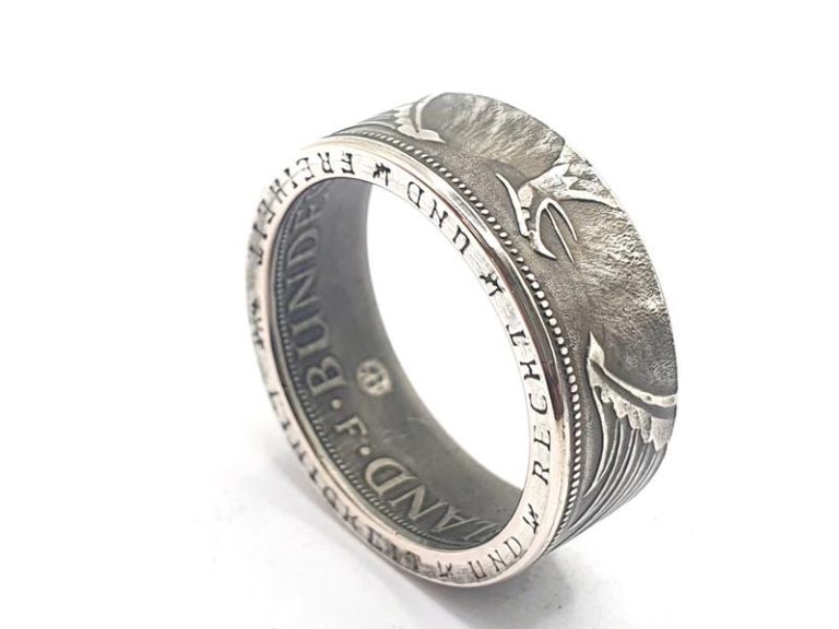 5 Mark Ring Vintage Münzring 5 Mark Silber 900 - Original Münze