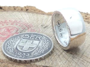 "Münzring aus 5 Franken Silber Münze personalisierbar"<br>wurde zur Wunschliste hinzugefügt