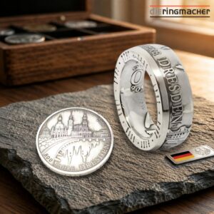 "Handgefertigter Münzring aus einer 10 Euro Münze – 800 Jahre Dresden"<br>wurde zur Wunschliste hinzugefügt