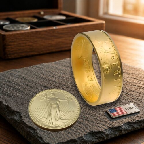 Goldring aus 1/2 Unze American Eagle | Handgefertigter Münzring