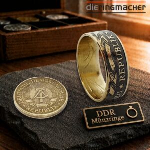 "Münzring 20 Pfennig DDR | Handgefertigter Ring aus Originalmünze"<br>wurde zur Wunschliste hinzugefügt