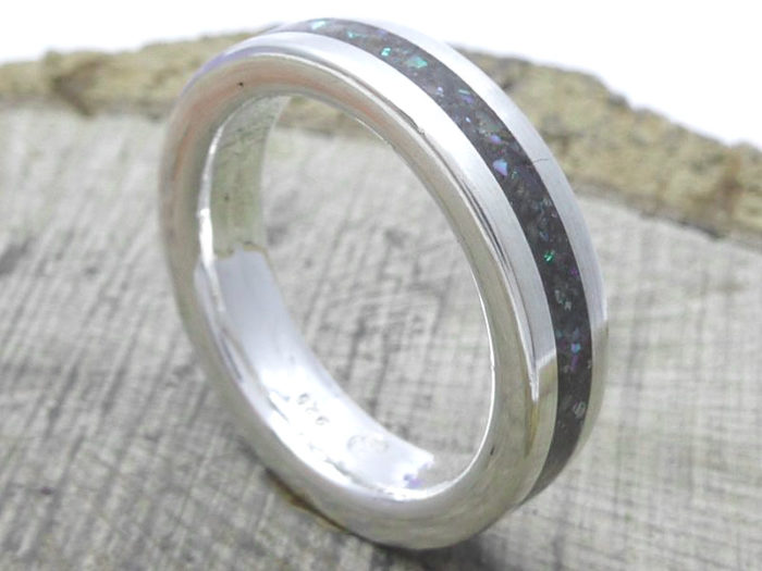 Silberring »Abalone Perlmutt, Ringgröße: 61/19,4 mm