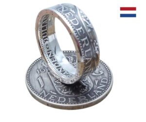 "Wunderschöner Silberring aus einer originalen 1 Gulden Silbermünze (Niederlande)"<br>wurde zur Wunschliste hinzugefügt