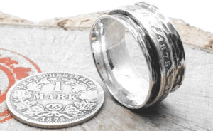 "925er Silberring Drehring mit original Münze Kaiserzeit personalisierbar"<br>wurde zur Wunschliste hinzugefügt