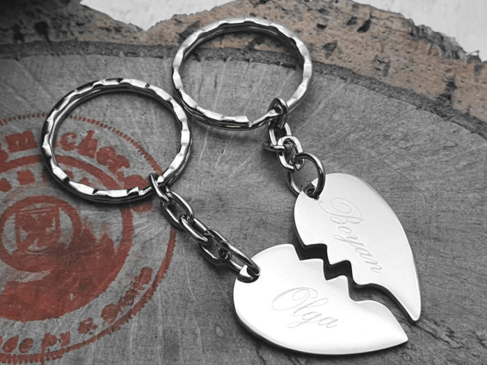 Partner- Schlüsselanhänger (Herz) personalisierbar