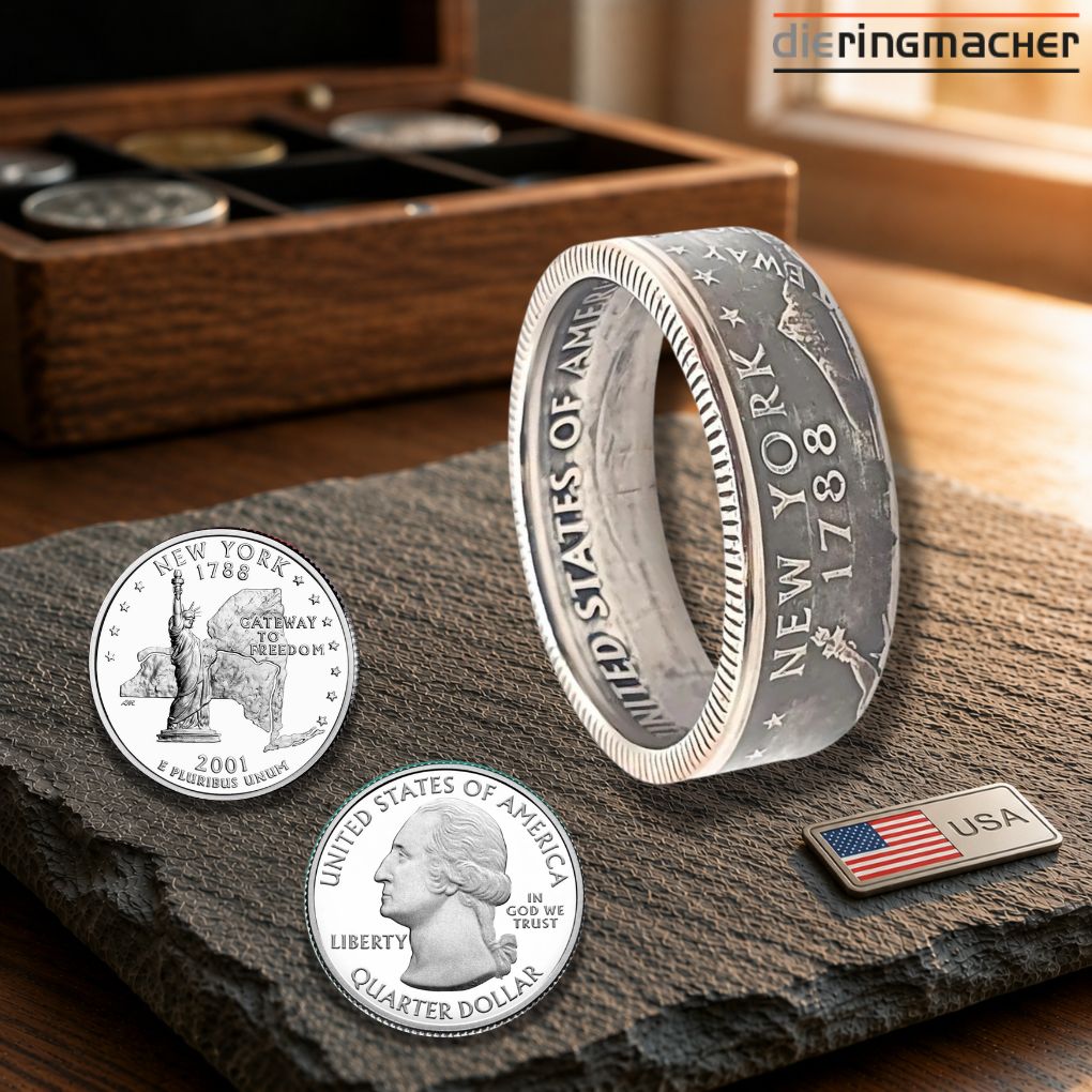 Münzringe aus Quarter Dollar (USA), alle Bundesstaaten
