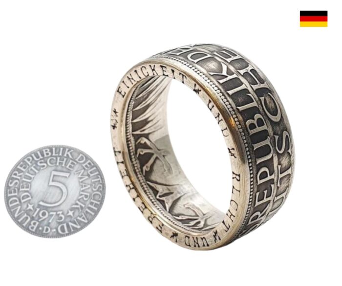 Münzring Aus 3 Mark Siegesthaler - Handgefertigt Aus 900er Silber