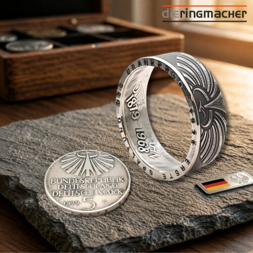 Münzring Otto Hahn 1979 | Ring aus 5 DM Gedenkmünze