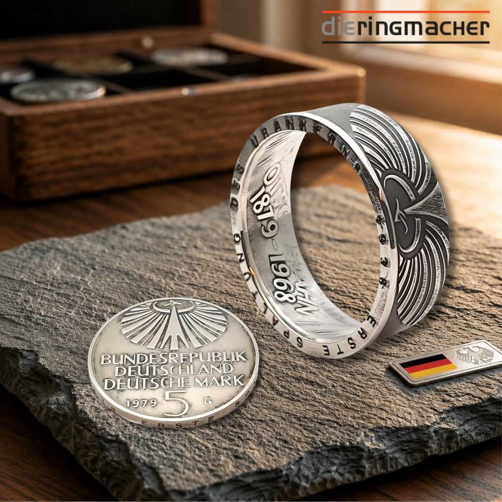Münzring Otto Hahn 1979 | Ring aus 5 DM Gedenkmünze