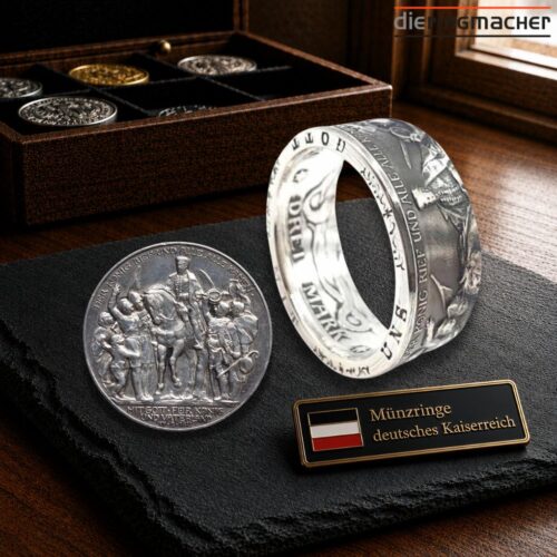 Münzring Kaiserreich 1913 – Handgefertigter Silberring aus historischer Münze