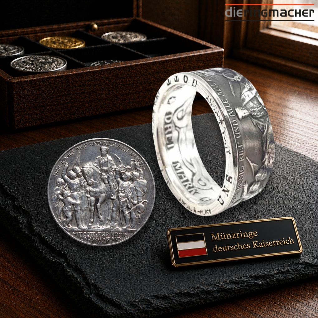 Münzring Kaiserreich 1913 – Handgefertigter Silberring aus historischer Münze