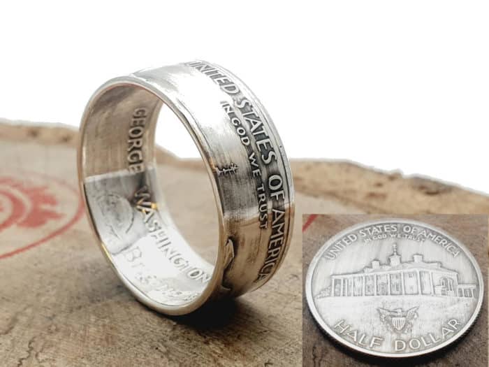 Münzring aus 1/2 Dollar Silbermünze USA personalisierbar
