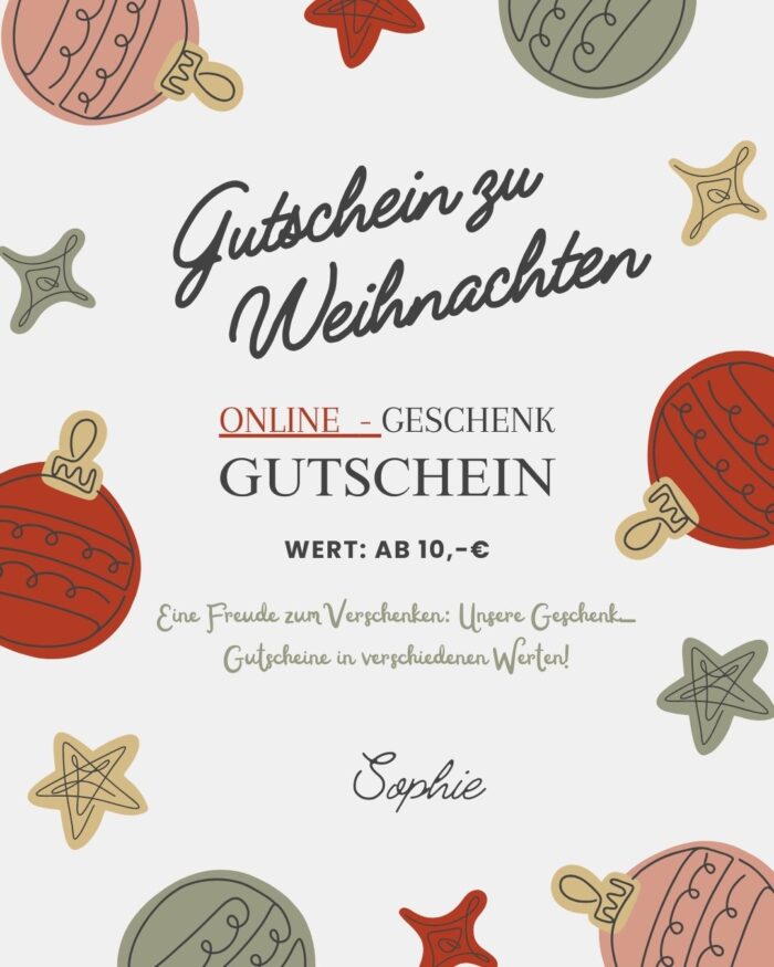 ONLINE - GESCHENK GUTSCHEIN