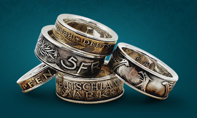 Bild: Münzringe - handgefertigte Ringe aus Münzen