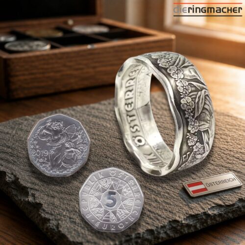 Münzring 5 Euro Lebensfreude 2019 | Österreich Feinsilber Ring