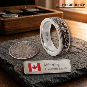 "Münzring aus 1 Cent Canada kombiniert mit 925er Silber"<br>wurde zur Wunschliste hinzugefügt