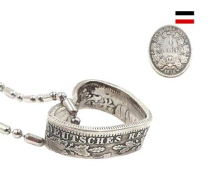 "Herzanhänger-Exklusive Geschenkidee: Original 1 Mark Silbermünze als Herzanhänger aus der Kaiserzeit"<br>wurde zur Wunschliste hinzugefügt