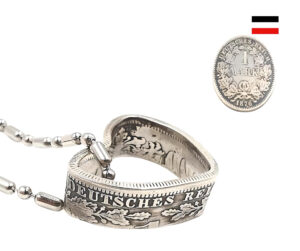 "Herzanhänger-Exklusive Geschenkidee: Original 1 Mark Silbermünze als Herzanhänger aus der Kaiserzeit"<br>wurde zur Wunschliste hinzugefügt