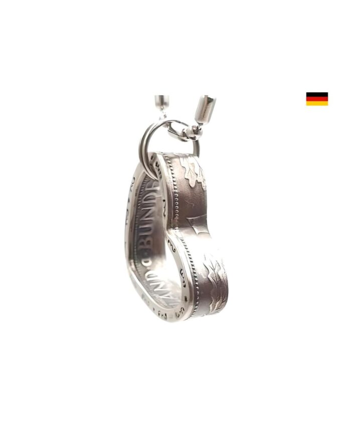 Herzanhänger aus original 1 DM Münze mit Wunschjahrgang 1950 bis 2001