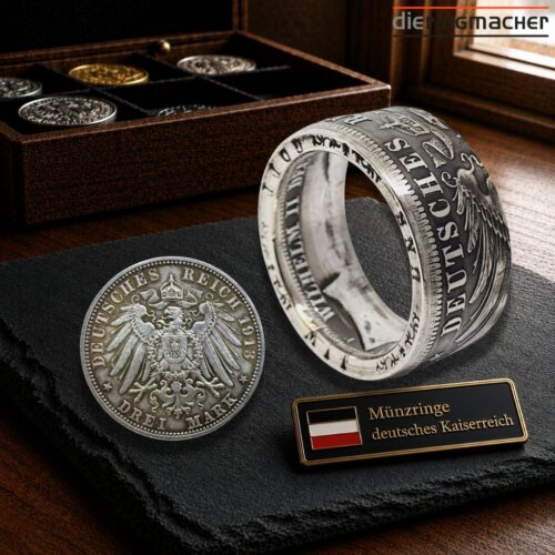 Münzring aus 3 Mark Kaiserreich 900er Silber