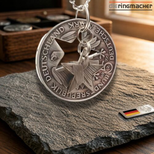 Münzanhänger Carl Friedrich Gauß | 5 DM Silbermünze 1977