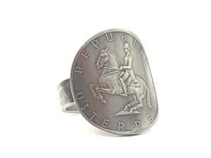 "Silberring mit 5 Schilling Münze Österreich personalisierbar"<br>wurde zur Wunschliste hinzugefügt