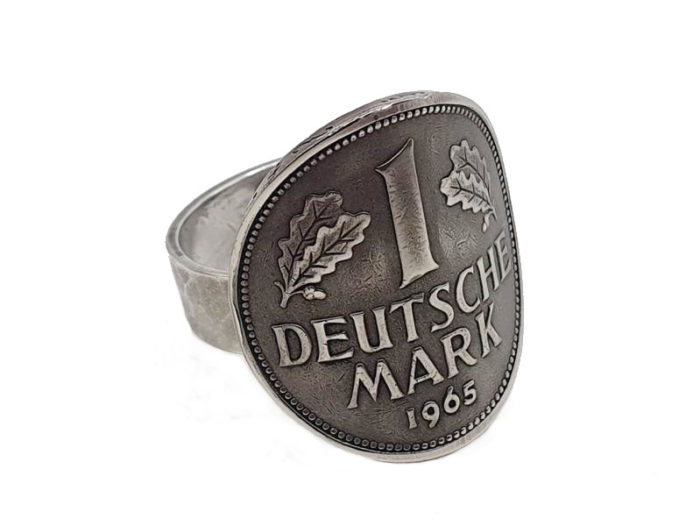 Münzring 1 DM Münze mit Wunschprägejahr 1950 bis 2000