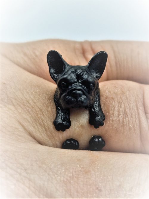 Schwarzer Ring Französische Bulldogge