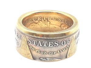 "Münzring 18K teilvergoldet aus 1 Morgan Dollar USA 900er Silber"<br>wurde zur Wunschliste hinzugefügt