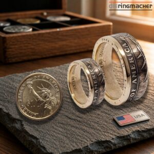 "Einzigartige Partnerringe aus originalen 1-Dollar-Münzen (USA)"<br>wurde zur Wunschliste hinzugefügt