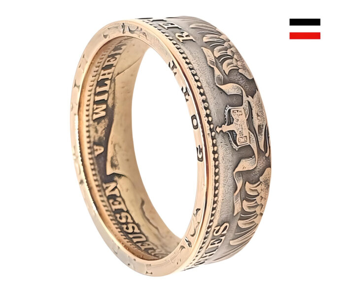 Goldring, Münzring aus original 20 Goldmark des Kaiserreichs 900er Gold