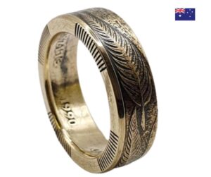 "Einzigartiger, handgefertigter Ring aus einer originalen 1-Dollar-Münze (Australien)"<br>wurde zur Wunschliste hinzugefügt