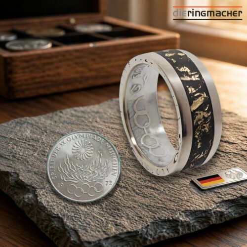 ing aus 10 DM Silbermünze mit 24K Blattgold