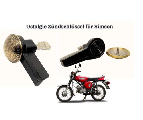 Zündschlüssel Simson mit original 20 Pfennig DDR