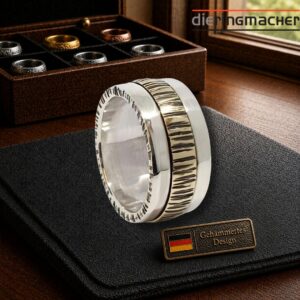 "Silberring mit edlem Hammerschlag-Design teilvergoldet"<br>wurde zur Wunschliste hinzugefügt