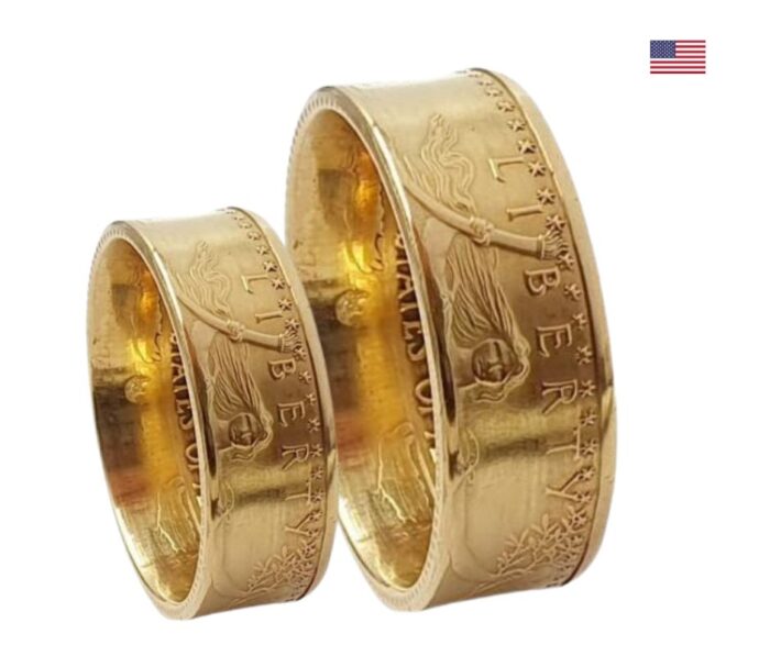 Entdecken Sie unsere personalisierbaren 22 Karat Gold Partnerringe aus 1Unze American Eagle