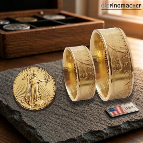 Münzringe Partnerringe aus 22 Karat Gold – Exklusive Trauringe aus American Eagle Goldmünzen