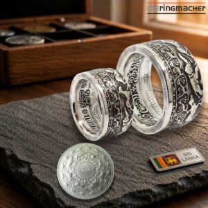 "Münzringe Partnerringe aus 5 Rupees Buddhismus  – Handgefertigter Schmuck"<br>wurde zur Wunschliste hinzugefügt