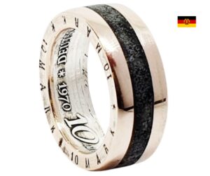 "Hochwertiger Silberring aus 10 Mark DDR mit Wunschprägejahr, personalisierbar, Inlay schwarzer Turmalin""<br>wurde zur Wunschliste hinzugefügt